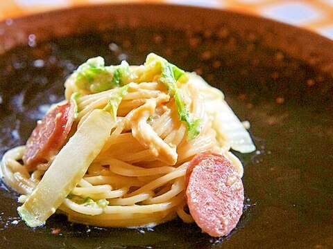 柚子胡椒と牛乳de簡単カルボナーラ風パスタ